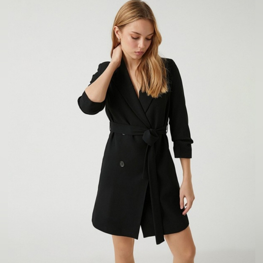 Bimba Y Lola Black Belted Jacket Dress. Size: Small.